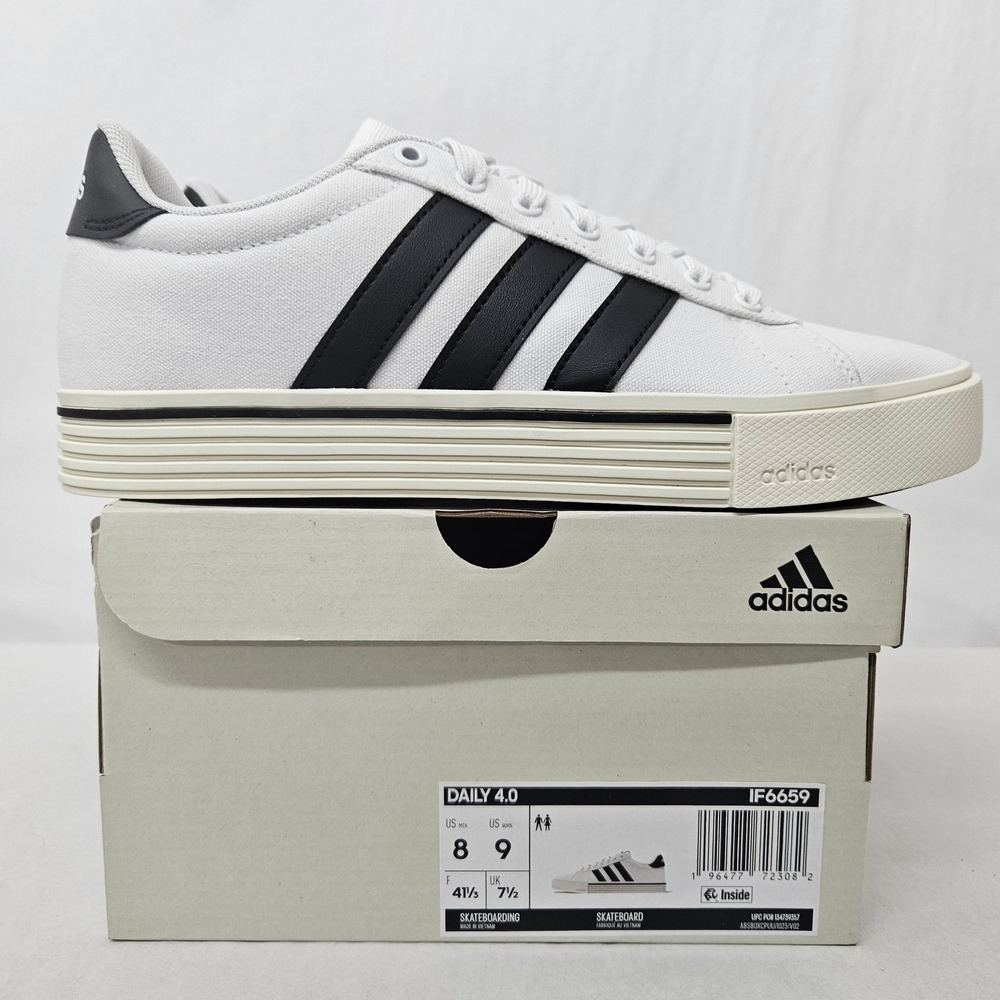 Adidas Daily 4.0 Skateboarding Shoe IF6659 White Black Off White‎ Women Size 8
